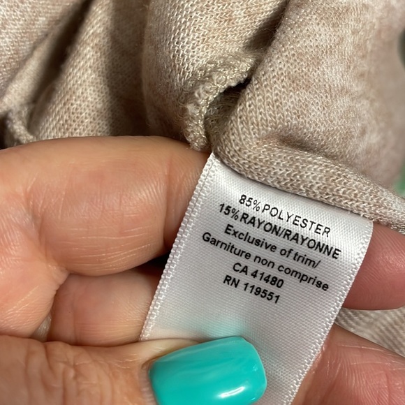 GENTLEFAWN Oversized open front longline duster sweater cardigan Heather beige S - Picture 8 of 11